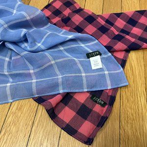 J. Crew Bandana Scarves | Blue & Pink | Gingham